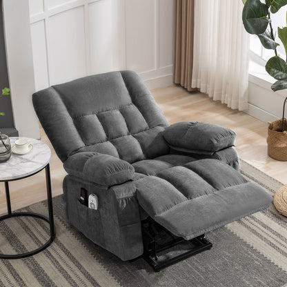 Power Lift Recliner Chair Recliners for Elderly with Heat and Massage Recliner Chair for Living Room with Infinite Position and Side Pocket,Usb Charge Port,Grey