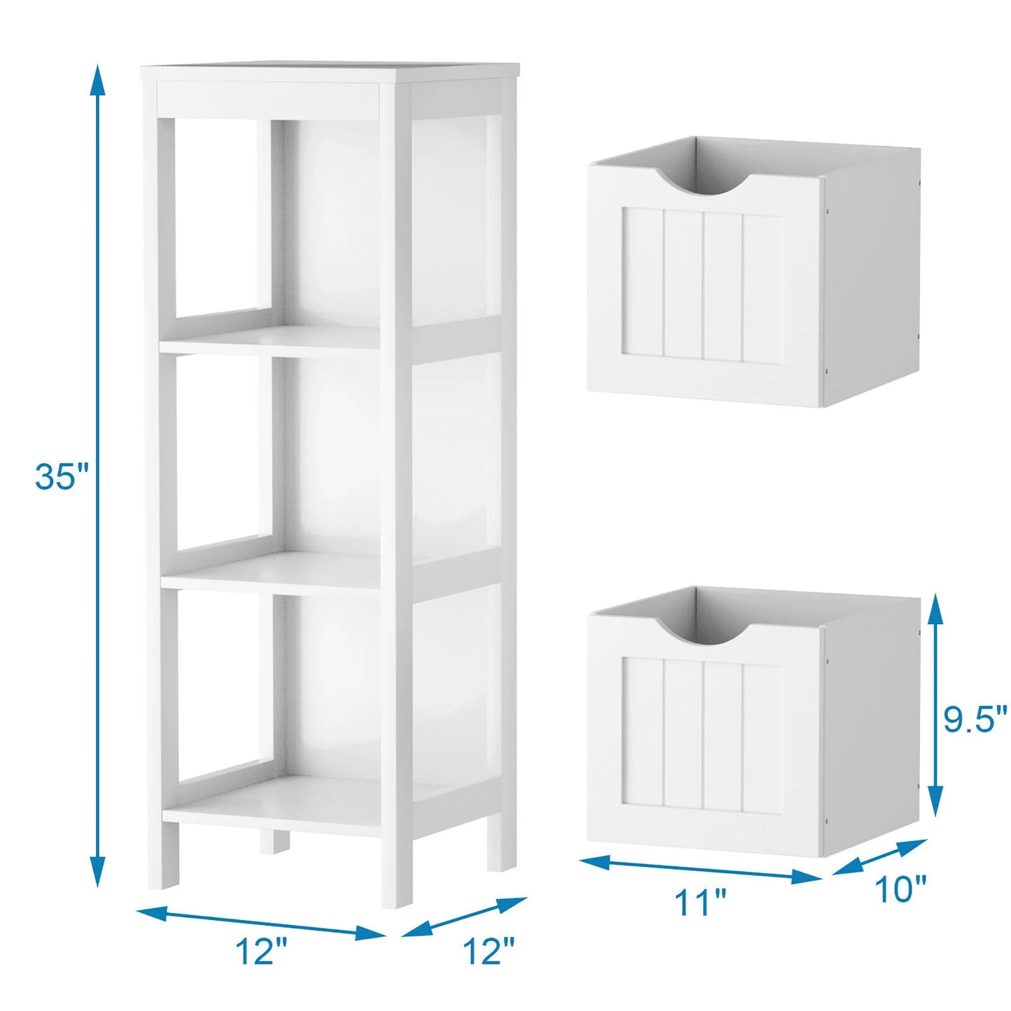 Floor Cabinet Multifunction Bathroom Storage Organizer Rack W/2 Drawers