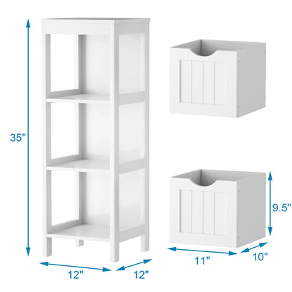 Floor Cabinet Multifunction Bathroom Storage Organizer Rack W/2 Drawers