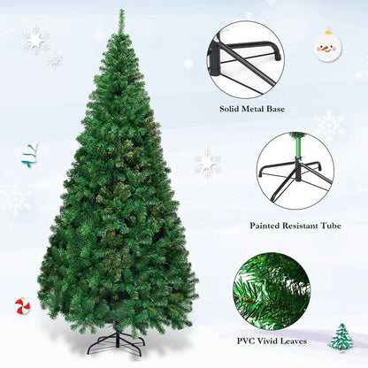 CM19723 7Ft Artificial PVC Christmas Tree W/Stand Holiday Season Indoor & Outdoor, Green