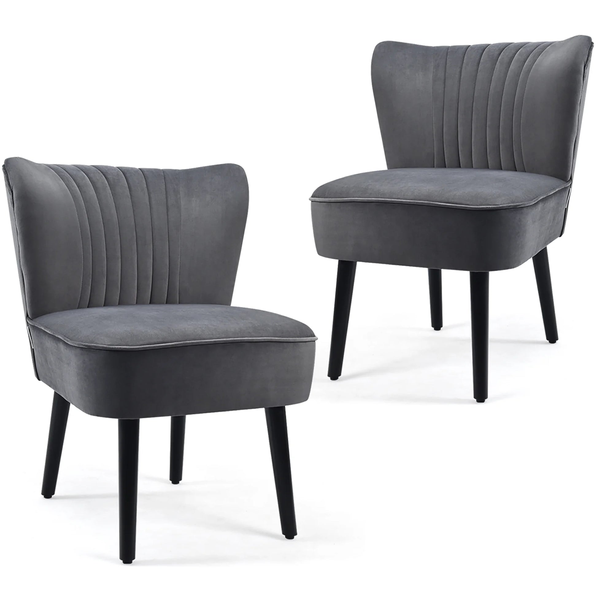 Set of 2 Armless Accent Chair Upholstered Leisure Chair Single Sofa Turquoise\Stone Grey\ Dark Grey
