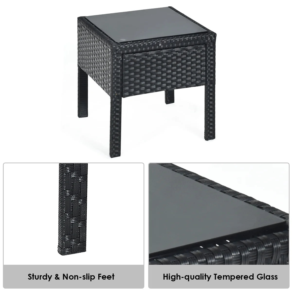 Cushioned Outdoor Wicker Rattan Chair Set Patio Furniture Backyard Seat