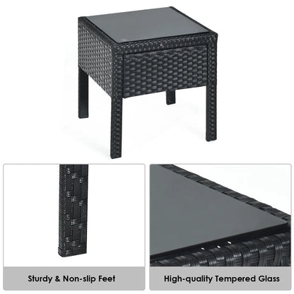 Cushioned Outdoor Wicker Rattan Chair Set Patio Furniture Backyard Seat