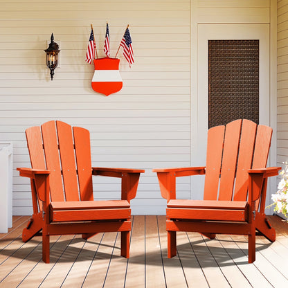 Adirondack Chair, Plastic Folding Outdoor Patio Lawn Chairs, outside HDPE Chairs for Lawn, Yard, Black