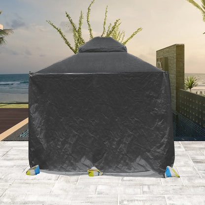 Gazebo Accessories 12' X 12' Double Roof Universal Winter Gazebo Cover for Hardtop Gazebos,Enclosed Cover with Sidewalls and Mesh Windows Waterproof (White) by