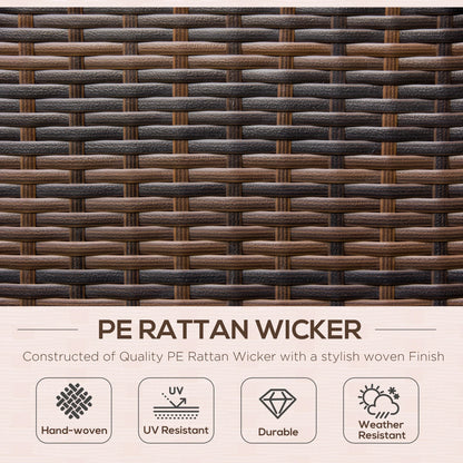 Reclining Rattan 360° Swivel Chair Patio Cushioned Recliner