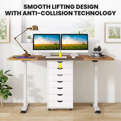 Costway Electric Height Adjustable Standing Desk, Sit to Stand Computer Workstation Home Office Desk