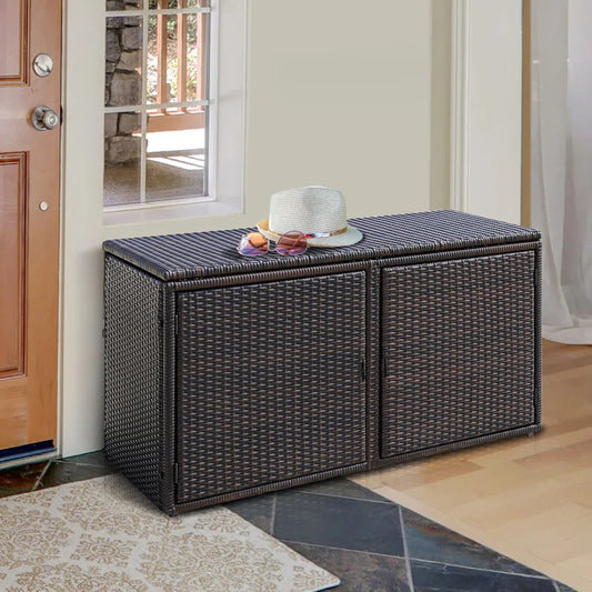 45'' W 88 Gallons Water Resistant Cabinet Deck Box in Brown