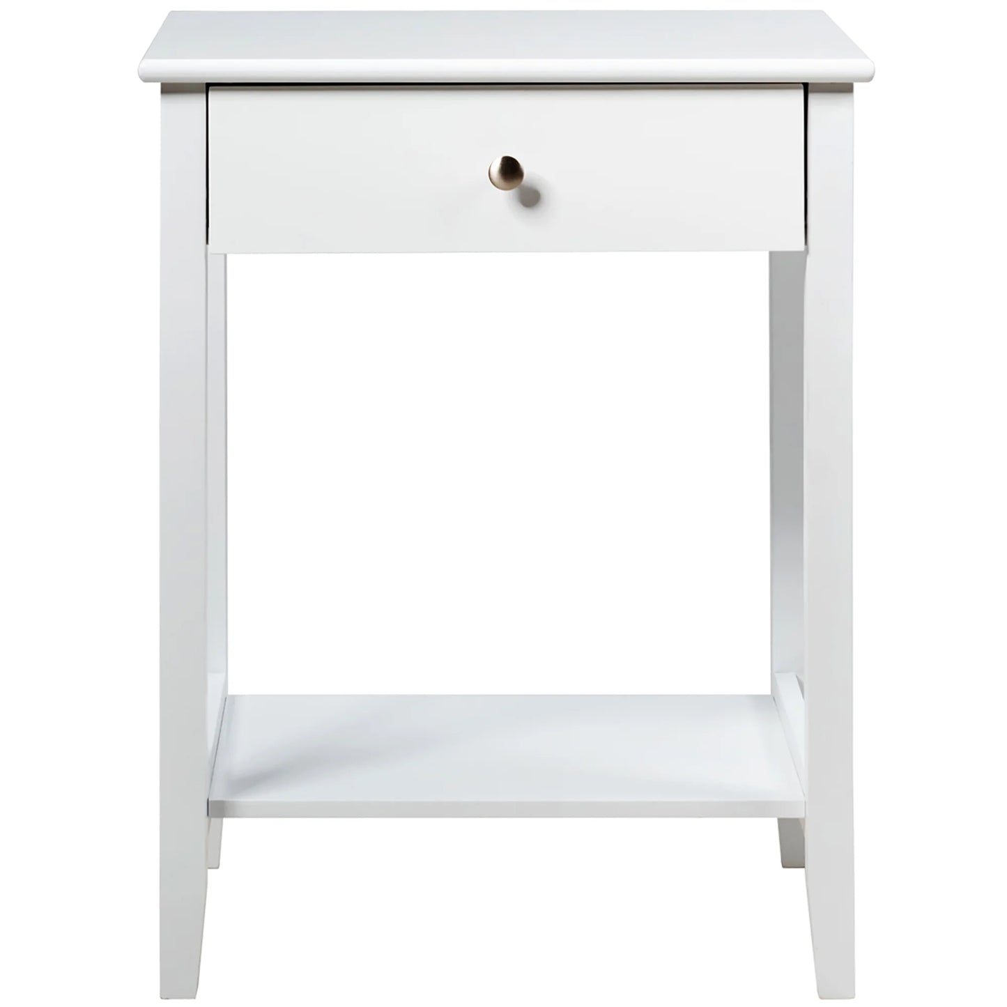Nightstand End Table Storage Display Bedroom Furniture Drawer Shelf beside White