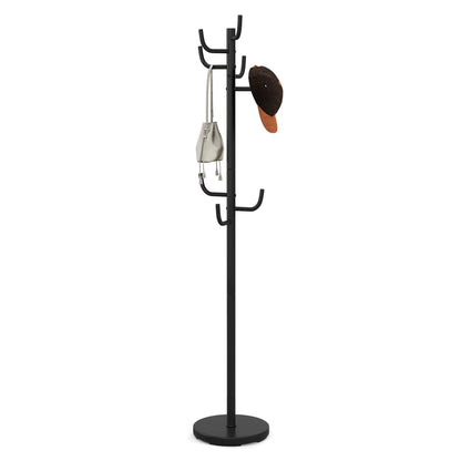 Metal Coat Rack Hat Hanger Hooks Hall Entryway for Jacket Umbrella Tree Stand