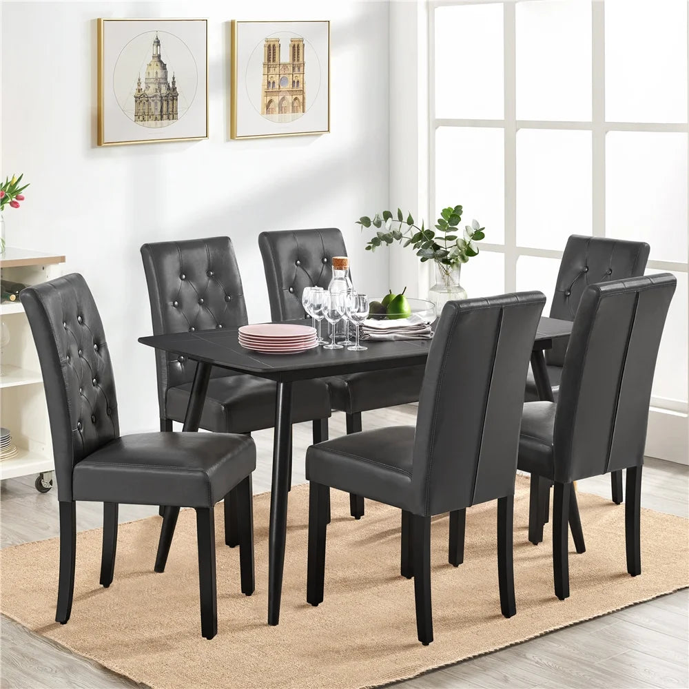 2Pcs Upholstered Parson Dining Chair High Back, Blue
