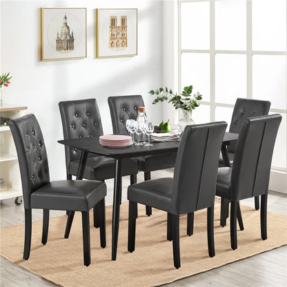 2Pcs Upholstered Parson Dining Chair High Back, Blue
