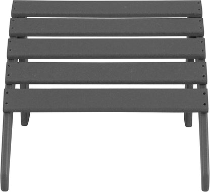 WO Home Furniture Adirondack Chair Outdoor Ottoman Set of 2 PCS Classic Patio Furniture (Gray)