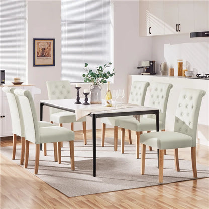 2Pcs Upholstered Parson Dining Chair High Back, Blue