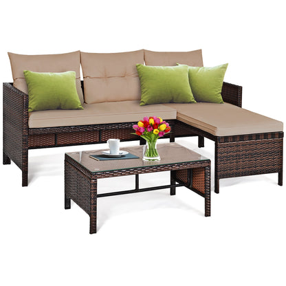 3PCS Outdoor Rattan Sofa Set