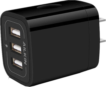 USB Charger Cube, Wall Charger Plug,  3.1A 3-Muti Port USB Adapter Power Plug Charging Station Box Base for Iphone 17 16 15 14 13 12 Pro Max Mini SE 11 Pro Max Samsung Phones Charging Block