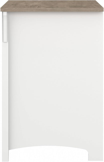 Bush Furniture Salinas 2 Drawer Lateral File Cabinet in Pure White and Shiplap Gray