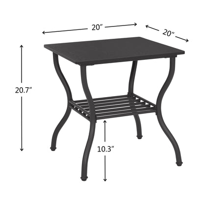 3 Piece Coffee Table Set,With 1 Coffee Table & 2 End Side Table,For Living Room,Metal+Wood