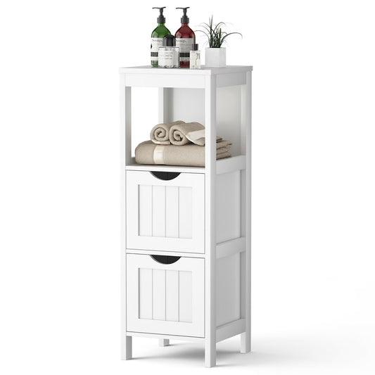 Floor Cabinet Multifunction Bathroom Storage Organizer Rack W/2 Drawers