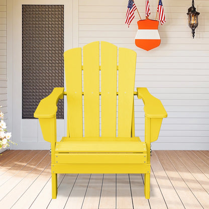 Adirondack Chair, Plastic Folding Outdoor Patio Lawn Chairs, outside HDPE Chairs for Lawn, Yard, Black