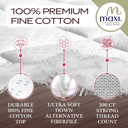 MAXI Twin Size Mattress Pad - Luxurious Cotton Sateen Mattress Protector - Soft, Comfortable, and Breatheable Mattress Cover - Mattress Pad Protects Mattress from Dust, Dirt, Spills, and Stains.