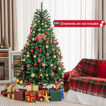 6Ft Hinged Artificial Christmas Tree Unlit Douglas Full Fir Tree W/ 1355 Tips