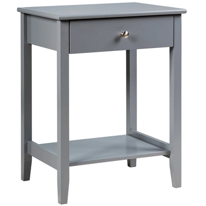 Nightstand End Table Storage Display Bedroom Furniture Drawer Shelf beside White