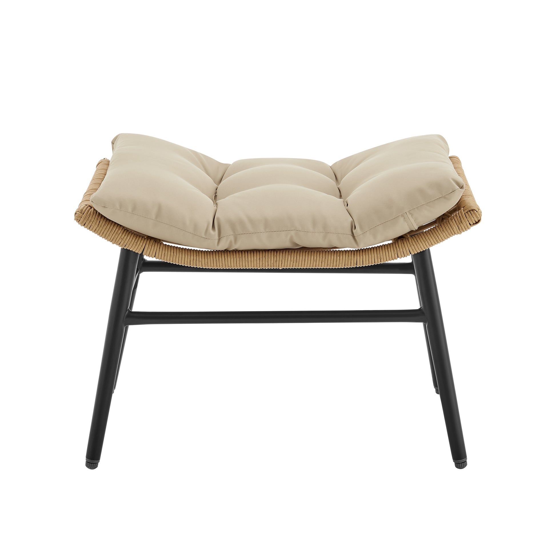 Benson Modern 3-Piece Outdoor Patio Lounge Chair Set in Cream - Image 14