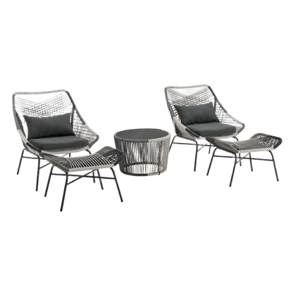 Manhattan 5-Piece Outdoor Patio Conversation Set with Side Table