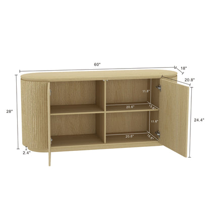 Olivia 2 Door Sideboard in Natural Oak