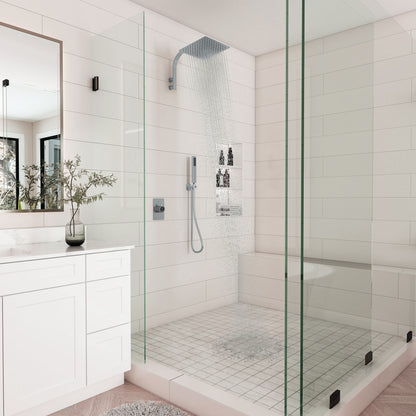 CASAINC 10 Inches Wall Mounted 2 Function Shower System with Handheld Spray