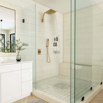 CASAINC 10 Inches Wall Mounted 2 Function Shower System with Handheld Spray