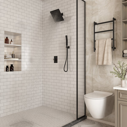CASAINC 10 Inches Wall Mounted Pressure Balance Shower System with Handheld Spray